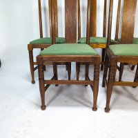 Morris & Co., Designed in the Offices of Richard Norman Shaw, Possibly by W. Lethaby. Five Arts & Crafts Oak Dining Chairs - Thumbnail 2