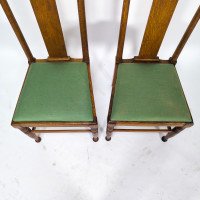 Morris & Co., Designed in the Offices of Richard Norman Shaw, Possibly by W. Lethaby. Five Arts & Crafts Oak Dining Chairs - Thumbnail 16