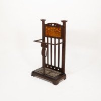 Arts & Crafts Cast Iron Walking Stick & Umbrella Stand with Original Bronze Style Painted Finish - Thumbnail 3