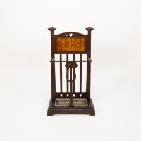 Arts & Crafts Cast Iron Walking Stick & Umbrella Stand with Original Bronze Style Painted Finish - Thumbnail 2