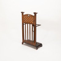 Arts & Crafts Cast Iron Walking Stick & Umbrella Stand with Original Bronze Style Painted Finish - Thumbnail 7