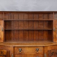 Bath Cabinet Makers, an Arts & Crafts Oak Sideboard with Dutch Inlaid Scenes - Thumbnail 4