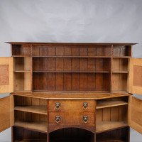 Bath Cabinet Makers, an Arts & Crafts Oak Sideboard with Dutch Inlaid Scenes - Thumbnail 5