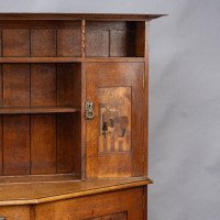 Bath Cabinet Makers, Arts & Crafts Oak Sideboard with Dutch Inlaid Scenes - Thumbnail 6