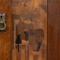 Bath Cabinet Makers, an Arts & Crafts Oak Sideboard with Dutch Inlaid Scenes - Thumbnail 8
