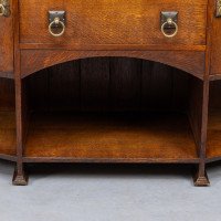 Bath Cabinet Makers, Arts & Crafts Oak Sideboard with Dutch Inlaid Scenes - Thumbnail 13