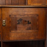 Bath Cabinet Makers, an Arts & Crafts Oak Sideboard with Dutch Inlaid Scenes - Thumbnail 15