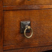 Bath Cabinet Makers, Arts & Crafts Oak Sideboard with Dutch Inlaid Scenes - Thumbnail 17
