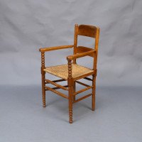 Frank Brangwyn Style, Arts & Crafts Bobbin Turned Cotswold Style Oak Armchair - Thumbnail 3