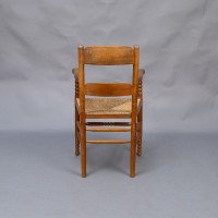 Frank Brangwyn Style, Arts & Crafts Bobbin Turned Cotswold Style Oak Armchair - Thumbnail 6