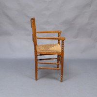 Frank Brangwyn Style, Arts & Crafts Bobbin Turned Cotswold Style Oak Armchair - Thumbnail 8