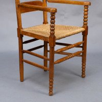 Frank Brangwyn Style, Arts & Crafts Bobbin Turned Cotswold Style Oak Armchair - Thumbnail 12