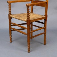 Frank Brangwyn Style, Arts & Crafts Bobbin Turned Cotswold Style Oak Armchair - Thumbnail 14