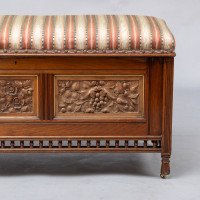 Bruce Talbert for Gillow & Co., of Lancaster. An Aesthetic Movement Walnut & Boxwood Ottoman - Thumbnail 9