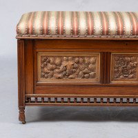 Bruce Talbert for Gillow & Co., of Lancaster. An Aesthetic Movement Walnut & Boxwood Ottoman - Thumbnail 10