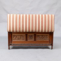 Bruce Talbert for Gillow & Co., of Lancaster. An Aesthetic Movement Walnut & Boxwood Ottoman - Thumbnail 18