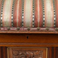 Bruce Talbert for Gillow & Co., of Lancaster. An Aesthetic Movement Walnut & Boxwood Ottoman - Thumbnail 21