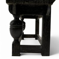 An Art Deco Dark & Limed Oak Glazed Bookcase with Carved Floral Decoration - Thumbnail 4