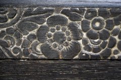 An Art Deco Dark & Limed Oak Glazed Bookcase with Carved Floral Decoration - Thumbnail 7