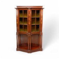 G. M. Ellwood for J. S. Henry, Arts & Crafts Mahogany & Inlaid Cabinet