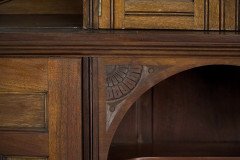 Aesthetic Movement Walnut Cabinet of Architectural Form with Carved Decoration - Thumbnail 9