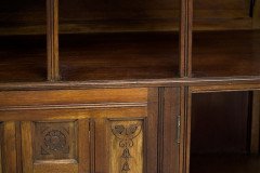 Aesthetic Movement Walnut Cabinet of Architectural Form with Carved Decoration - Thumbnail 16