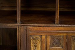 Aesthetic Movement Walnut Cabinet of Architectural Form with Carved Decoration - Thumbnail 17