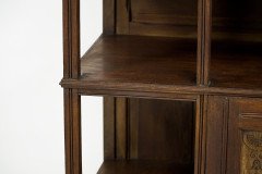 Aesthetic Movement Walnut Cabinet of Architectural Form with Carved Decoration - Thumbnail 19
