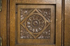 Aesthetic Movement Walnut Cabinet of Architectural Form with Carved Decoration - Thumbnail 25
