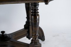 Maple & Co., Gothic Revival Oak Leather Top Writing Table on Decorative Castors - Thumbnail 6