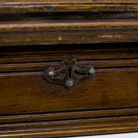 Maple & Co., Gothic Revival Oak Leather Top Writing Table on Decorative Castors - Thumbnail 13