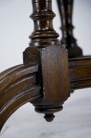 Maple & Co., Gothic Revival Oak Leather Top Writing Table on Decorative Castors - Thumbnail 15