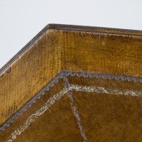 Maple & Co., Gothic Revival Oak Leather Top Writing Table on Decorative Castors - Thumbnail 19
