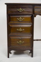 Lamb of Manchester, Aesthetic Movement Walnut Writing Desk with New Leather - Thumbnail 7