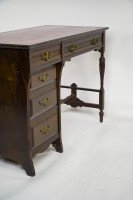Lamb of Manchester, Aesthetic Movement Walnut Writing Desk with New Leather - Thumbnail 10