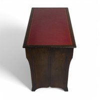 Lamb of Manchester, Aesthetic Movement Walnut Writing Desk with New Leather - Thumbnail 12