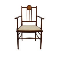 Liberty & Co. In the style of G. M. Ellwood, Arts & Crafts Walnut Armchair - Thumbnail 2