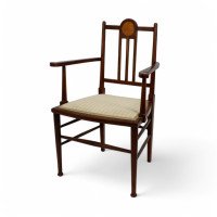 Liberty & Co. In the style of G. M. Ellwood, Arts & Crafts Walnut Armchair
