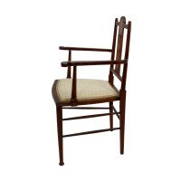 Liberty & Co. In the style of G. M. Ellwood, Arts & Crafts Walnut Armchair - Thumbnail 3