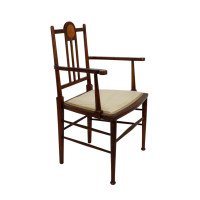 Liberty & Co. In the style of G. M. Ellwood, Arts & Crafts Walnut Armchair - Thumbnail 6
