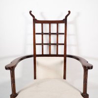 Liberty & Co., Style of. Probably Made by William Birch. An Arts & Crafts Mahogany Armchair - Thumbnail 10