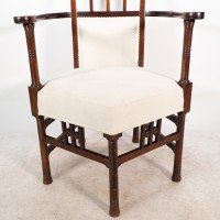 Liberty & Co., Style of. Probably Made by William Birch. An Arts & Crafts Mahogany Armchair - Thumbnail 14