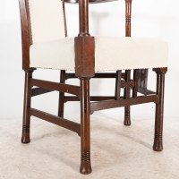 Liberty & Co., Style of. Probably Made by William Birch. An Arts & Crafts Mahogany Armchair - Thumbnail 15