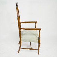 Liberty & Co., Arts & Crafts Mahogany Armchair with Art Nouveau Back - Thumbnail 3