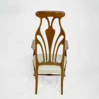 Liberty & Co., Arts & Crafts Mahogany Armchair with Art Nouveau Back - Thumbnail 5