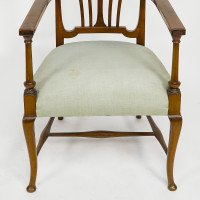 Liberty & Co., An Arts & Crafts Mahogany Armchair with an Art Nouveau Style Back - Thumbnail 7