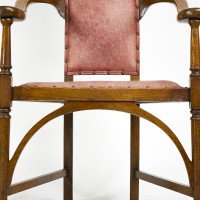J. S. Henry. Ash Arts & Crafts Armchair with Elongated Back & Curled Ears to the Top - Thumbnail 7
