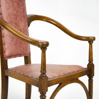 J. S. Henry. Ash Arts & Crafts Armchair with Elongated Back & Curled Ears to the Top - Thumbnail 13