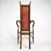 J. S. Henry. Ash Arts & Crafts Armchair with Elongated Back & Curled Ears to the Top - Thumbnail 19