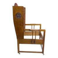 G. M. Ellwood Attributed, Arts & Crafts Armchair with Morris & Co., bird Fabric - Thumbnail 8